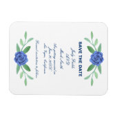 青いフローラの緑の葉は日付の磁石を保存 マグネット (横)