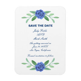 青いフローラの緑の葉は日付の磁石を保存 マグネット