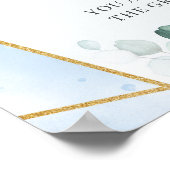 青いフローラの緑の金ゴールドシートを両側に選択 ポスター (角)