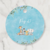 青いフローラの葉サファリベイビーシャワーポップ・アートのIt フェイバータグ (裏面)