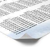 青いフローラの8テーブル結婚DIYの座席表 ポスター (角)