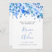 青いフローラは日付を保存し、青いフローラ セーブザデート (正面/裏面)