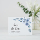 青いフローラは日付を保存 ポストカード (スタンド正面)