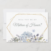 青いフローラは私の名誉カードのマトロン 招待状 (正面)