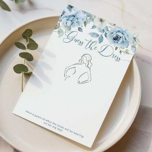 青いフローラは、ドレスブライダルシャワーゲームを推測