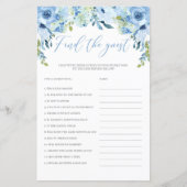 青いフローラを見つけるゲストブライダルシャワーゲームboho (正面)