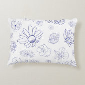 青いフローラアクセント枕 アクセントクッション (裏面)