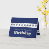 青いフローラアクセント カード (黄色い花)