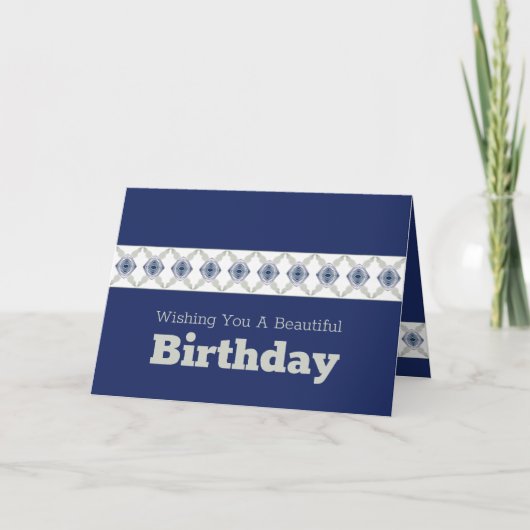 青いフローラアクセント カード (正面)