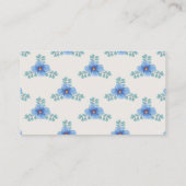 青いフローラオンホワイト母ヘルパー コーリングカード (裏面)