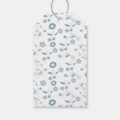 青いフローラカスタマイズ可能な男の子シャワー ギフトタグ (裏面)