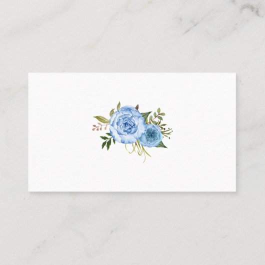 青いフローラキャンディの数ベビーシャワーゲームカード プレイスカード (裏面)