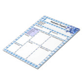 青いフローラギンガム_投薬テンプレート ノートパッド (アングル)