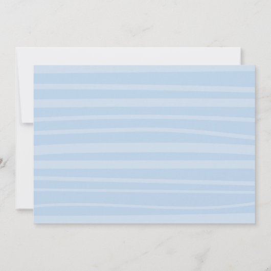 青いフローラサファリの動物がベビーシャワーで運転 招待状 (裏面)