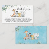 青いフローラサファリ動物ブックリクエストの挿入 エンクロージャーカード (正面/裏面)