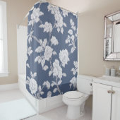 青いフローラシャワーカーテン シャワーカーテン (インサイチュ)
