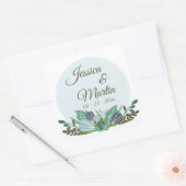 青いフローラシール スクエアシール (封筒)