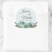 青いフローラシール スクエアシール (バッグ)