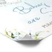 青いフローラゾウ赤ちゃんシャワーベビーは甘い ポスター (角)