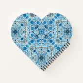 青いフローラタイル ノートブック (裏面)