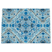 青いフローラタイル ラージペーパーバッグ (正面)