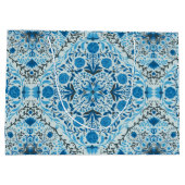 青いフローラタイル ラージペーパーバッグ (裏面)