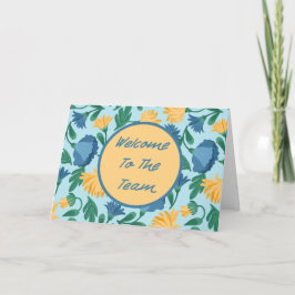 青いフローラチームへようこそ新入社員 カード