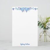 青いフローラノート紙 便箋 (スタンド正面)