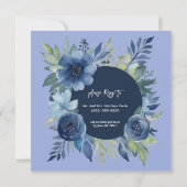 青いフローラバチェロレッテ招待状 招待状 (裏面)