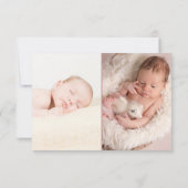 青いフローラバラ金ゴールド少年の写真誕生のお知らせ 案内状 (裏面)