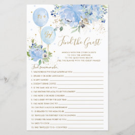 青いフローラバルーンゲストアイスブレーカーゲームを見つける