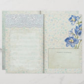 青いフローラパターン(の模様が)あるとレースジャーナルのページ (正面/裏面)