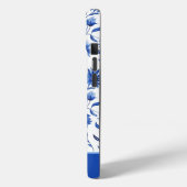 青いフローラパーソナライズされたのiPhoneケース Case-Mate iPhoneケース (裏面 / 左)