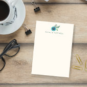 青いフローラパーソナライズされた付箋 ポストイット