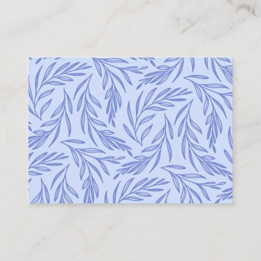 青いフローラフランスのディスプレイシャワー エンクロージャーカード (裏面)