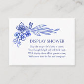 青いフローラフランスのディスプレイシャワー エンクロージャーカード (正面)