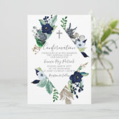 青いフローラフレームの確認 招待状 (スタンド正面)