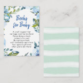 青いフローラブックのベビー要求カード エンクロージャーカード (正面/裏面)