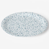 青いフローラベビーで開花男の子のシャワー ペーパープレート (アングル)