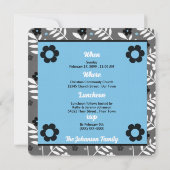 青いフローラベビー《キリスト教》洗礼式や命名式(写真あり) 招待状 (裏面)