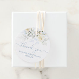 青いフローラメッセージカード フェイバータグ