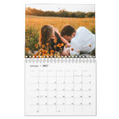 青いフローラモダンのカスタム写真2024カレンダー カレンダー (1月 2027)