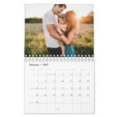 青いフローラモダンのカスタム写真2024カレンダー カレンダー (2月 2027)