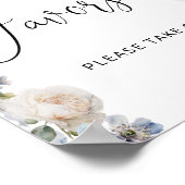 青いフローラモダンは赤ちゃんシャワーポスターを支持 ポスター (角)