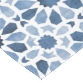 青いフローラモロッコタイルパターン テーブルクロス (アングル)