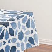 青いフローラモロッコタイルパターン テーブルクロス (インサイチュ)