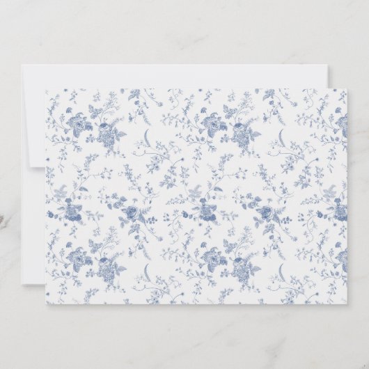 青いフローラリハーサルディナーの前の夜 招待状 (裏面)