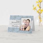 青いフローラ写真がハッピーマザーズ·デイ カード (黄色い花)