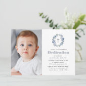 青いフローラ写真の献身的な招待 招待状 (スタンド正面)