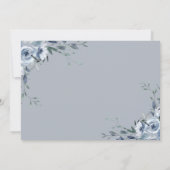 青いフローラ写真の献身的な招待 招待状 (裏面)